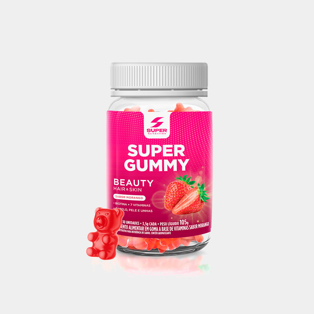 Super Gummy Beauty Hair Skin Morango (30 gomas)