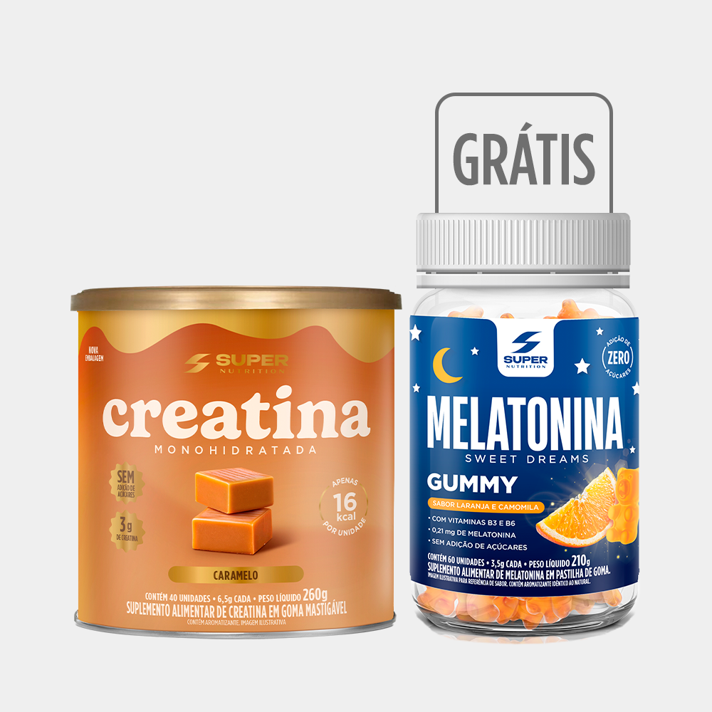 Compre 01 Caramelo de Creatina, Ganhe 01 Melatonina Gummy