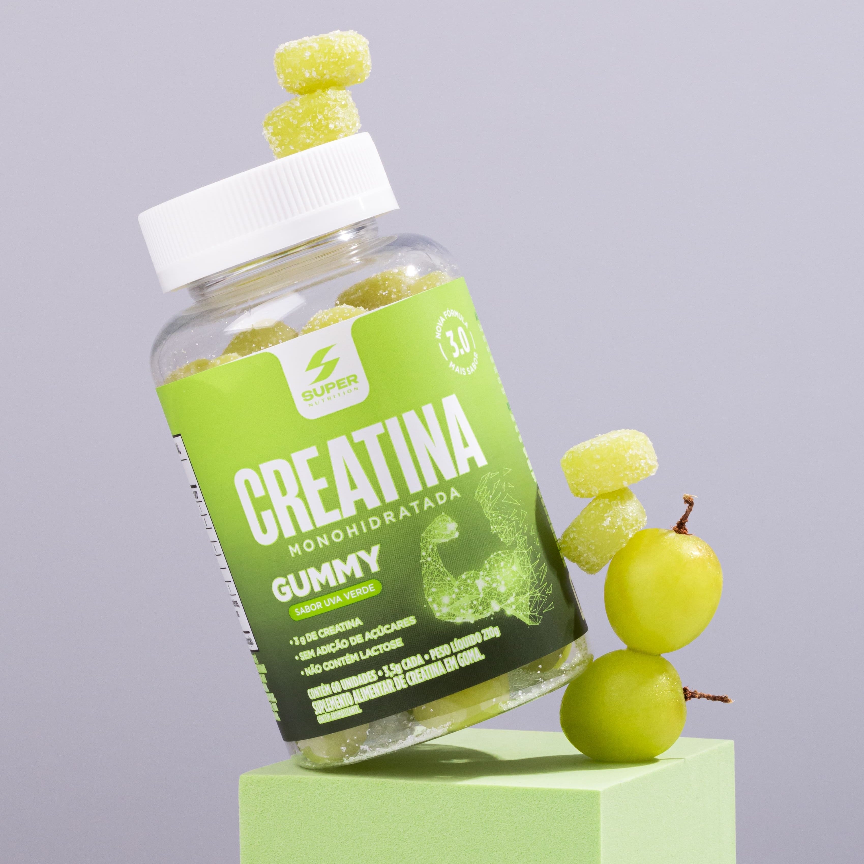 Super Gummy Creatina Sabor Uva Verde (60 gomas)
