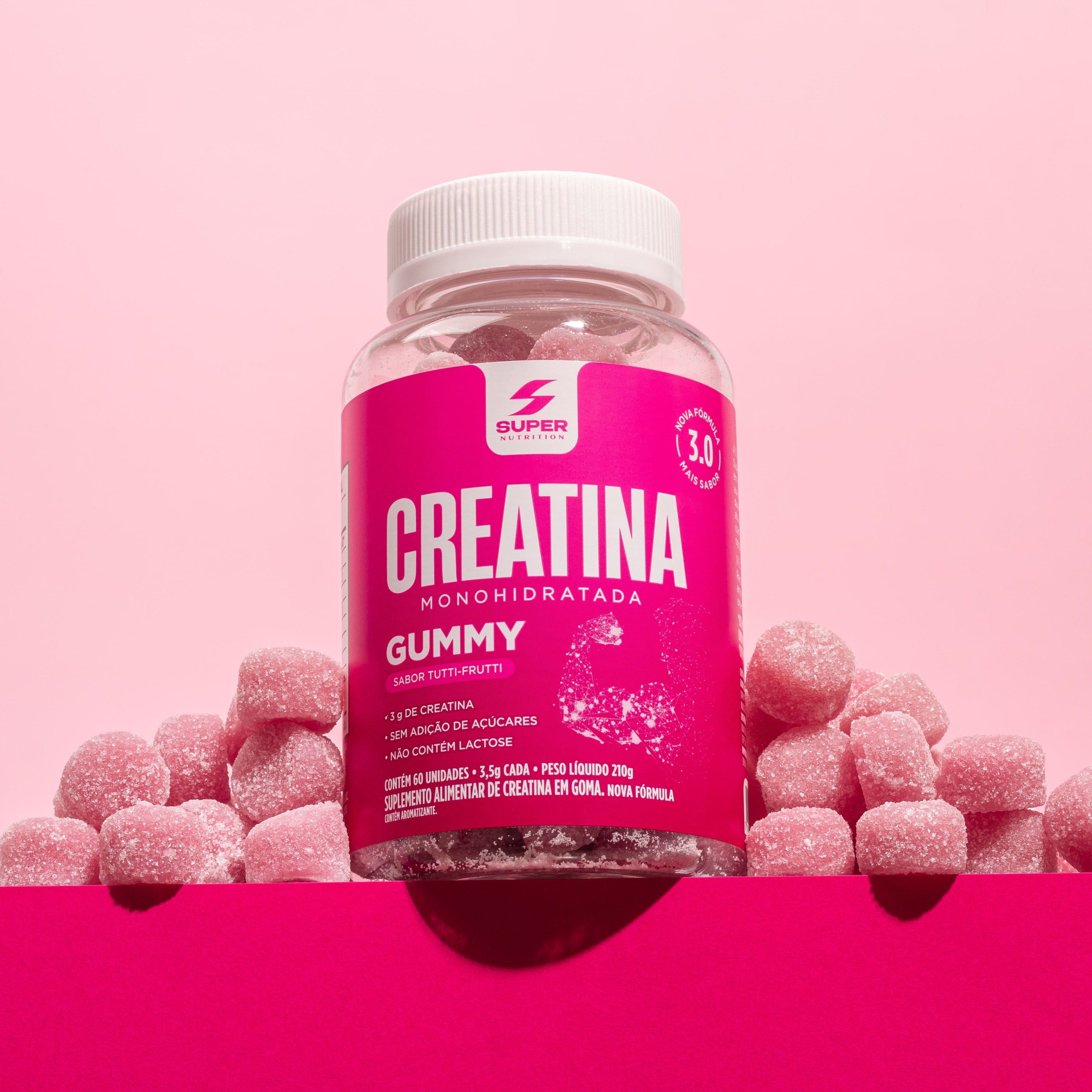 Super Gummy Creatina Sabor Tutti-Frutti (60 gomas)