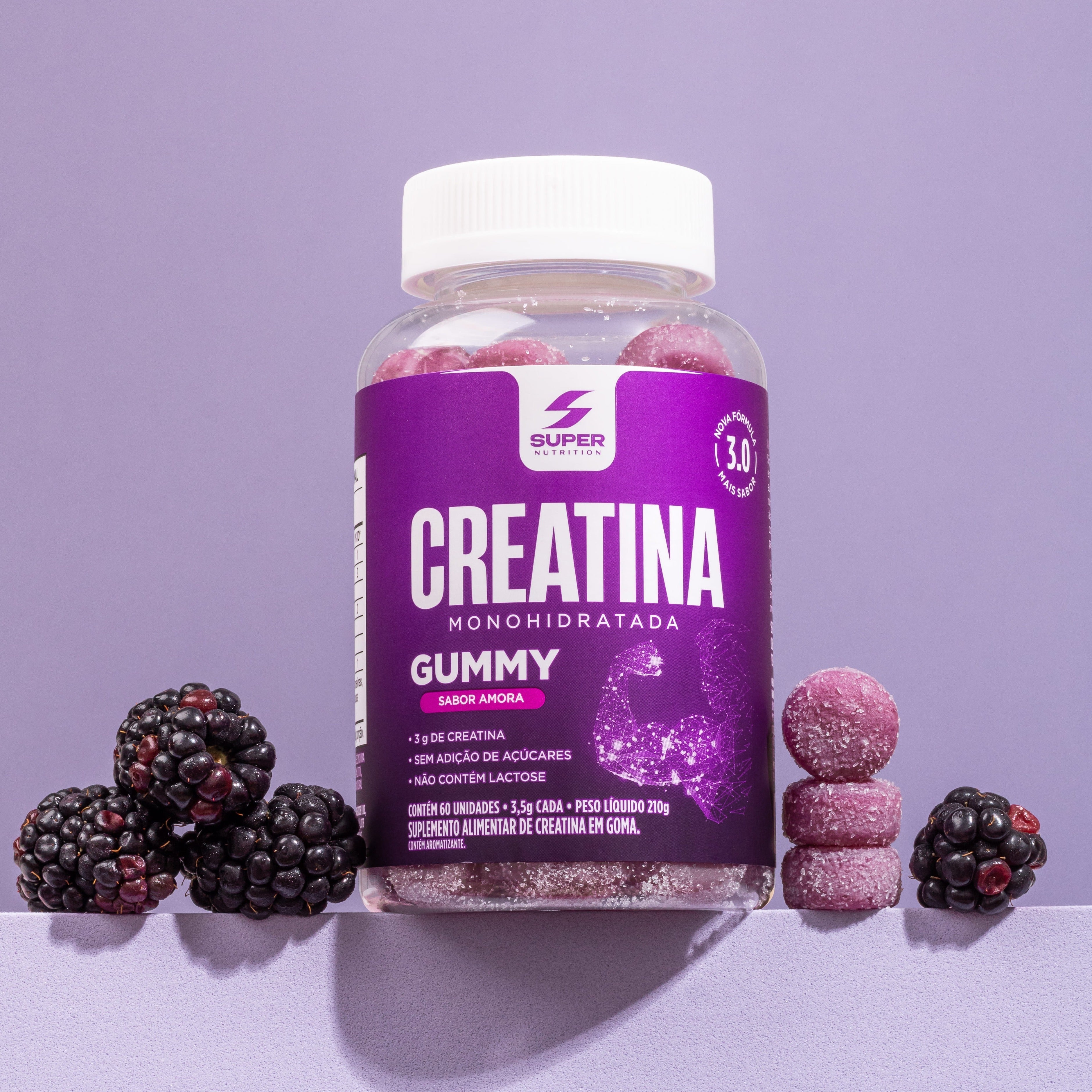 Super Gummy Creatina Sabor Amora (60 gomas)