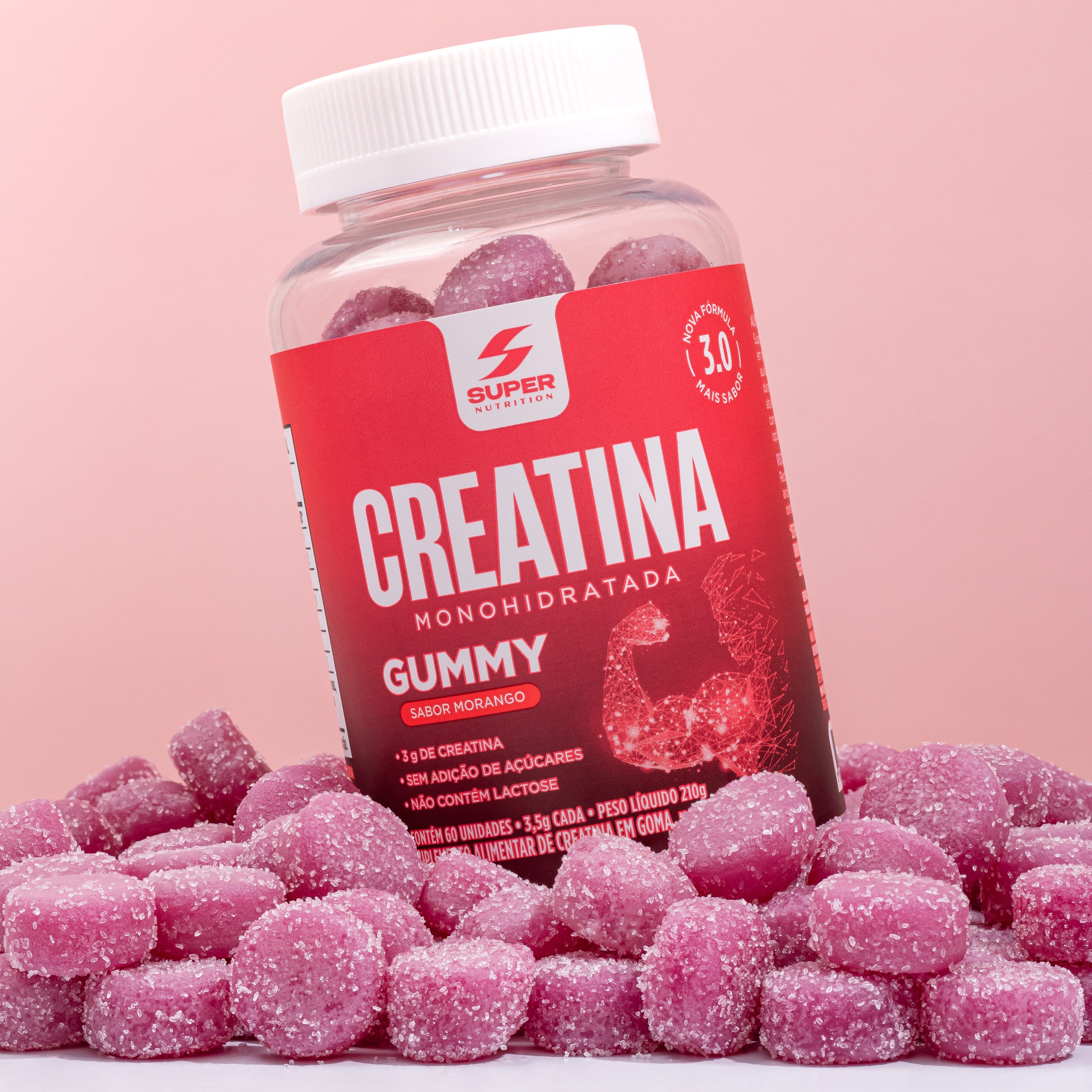 Super Gummy Creatina Sabor Morango (60 gomas)