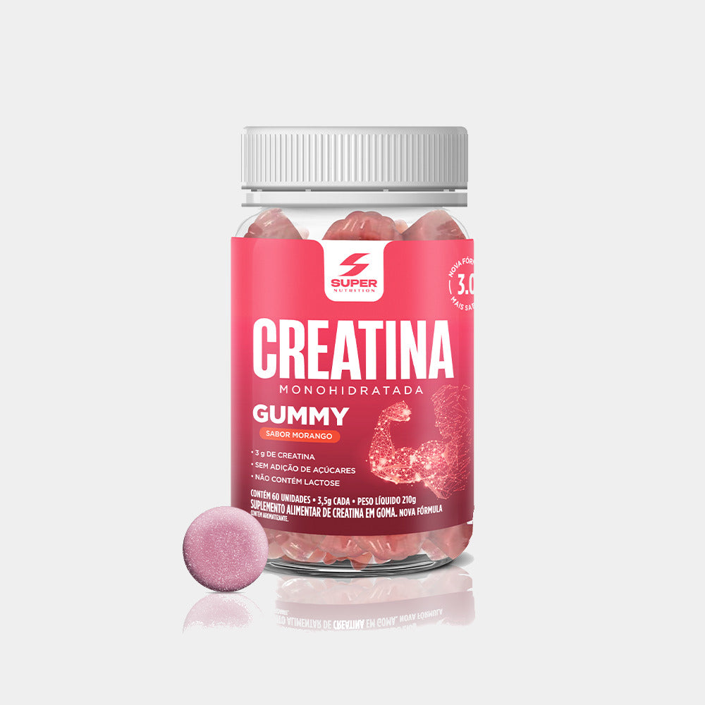 Super Gummy Creatina Sabor Morango (60 gomas)