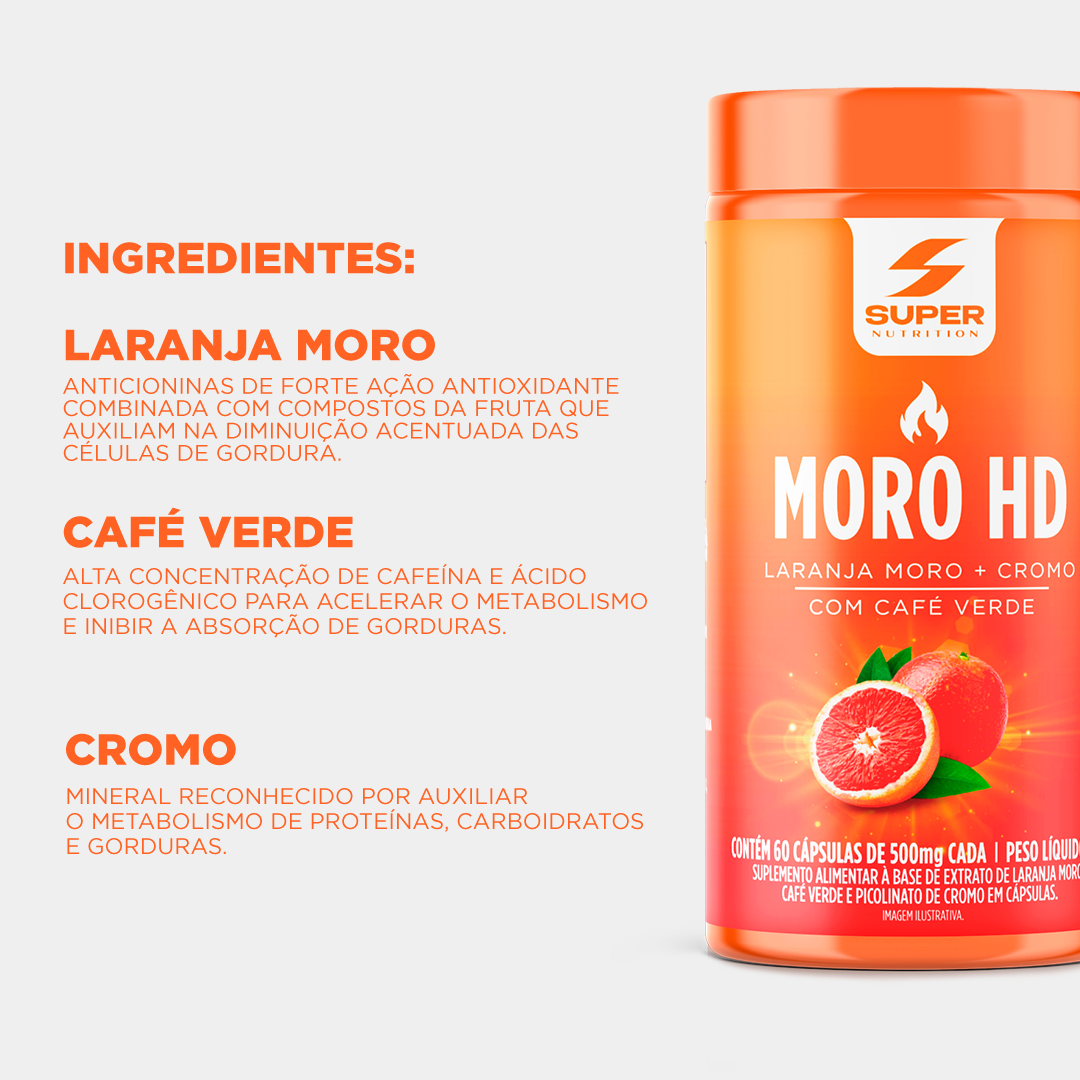 Compre 2 Leve 3 Moro HD Laranja Moro, Café verde e Cromo (60 cápsulas)